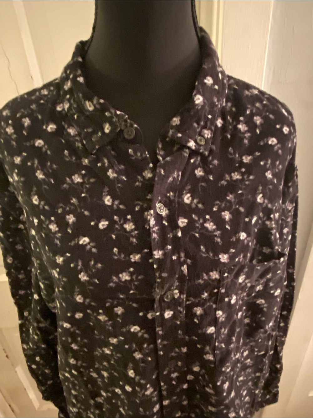 Old Navy Black Floral Button-Down Shirt